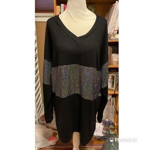 Honeyme Black Lightweight Sweater with sequins